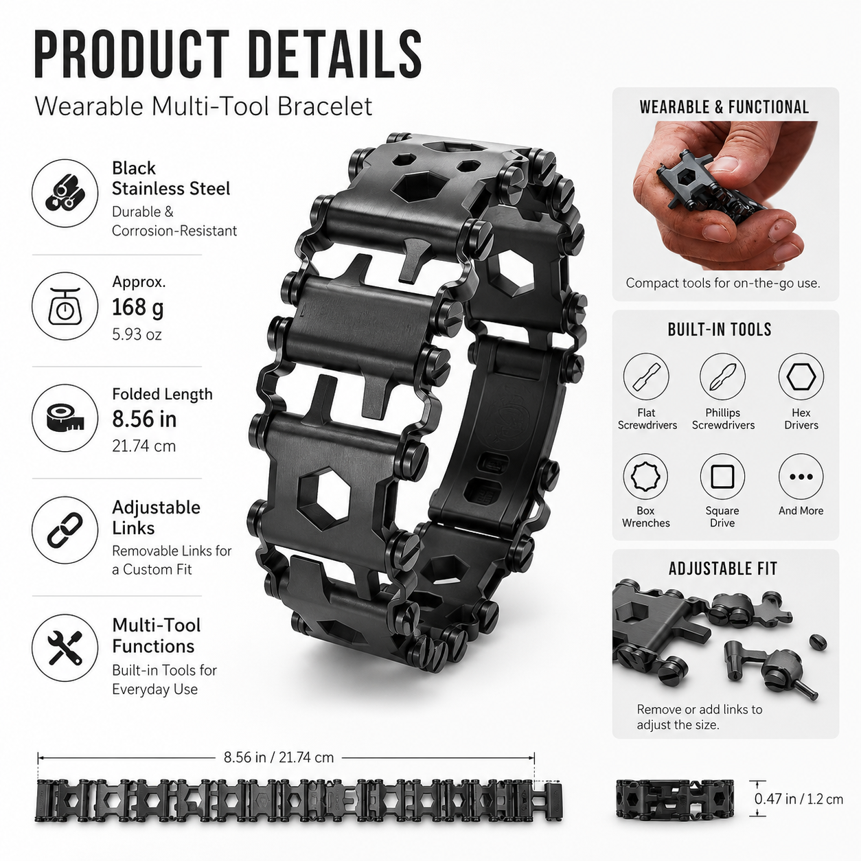 💥New Launch Bracelet-The Original Travel Friendly Wearable Multitool