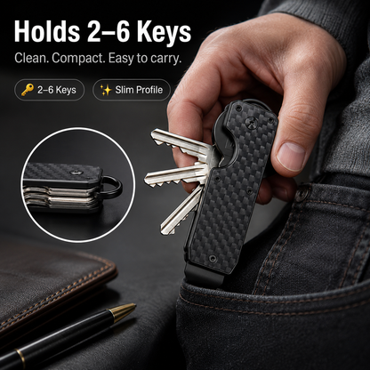 🔥Metallic Key Organizer - Aluminum Carbon Fiber Key Organizer holder🛠️