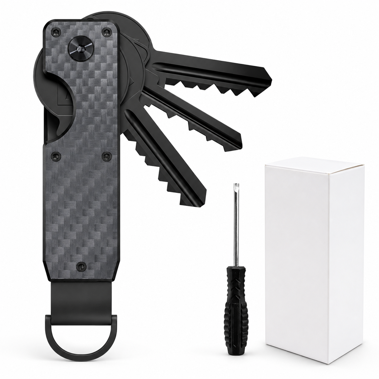 🔥Metallic Key Organizer - Aluminum Carbon Fiber Key Organizer holder🛠️