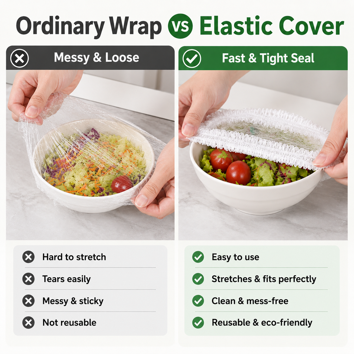 🔥100PCS Disposable Stretch Food Covers for Bowls & Plates