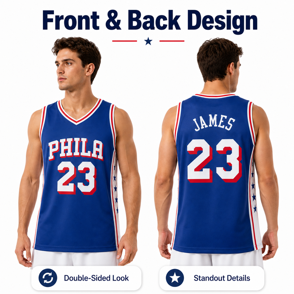 🔥Unisex Basketball #23 James Philadelphia Team Jersey