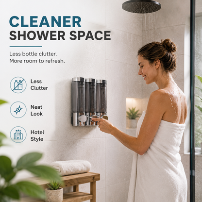 🔥Wall Mounted Soap Dispenser - Eliminates shower clutter, easy to refill