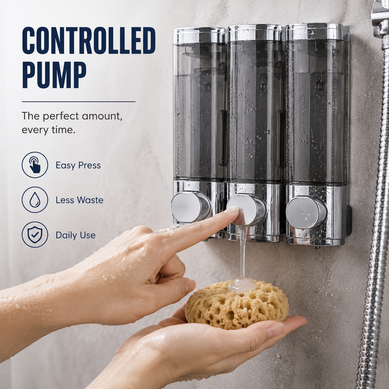 🔥Wall Mounted Soap Dispenser - Eliminates shower clutter, easy to refill