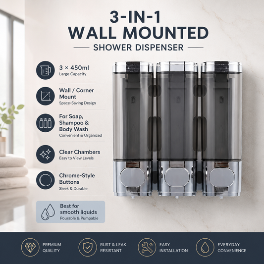 🔥Wall Mounted Soap Dispenser - Eliminates shower clutter, easy to refill