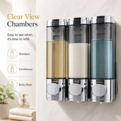 🔥Wall Mounted Soap Dispenser - Eliminates shower clutter, easy to refill