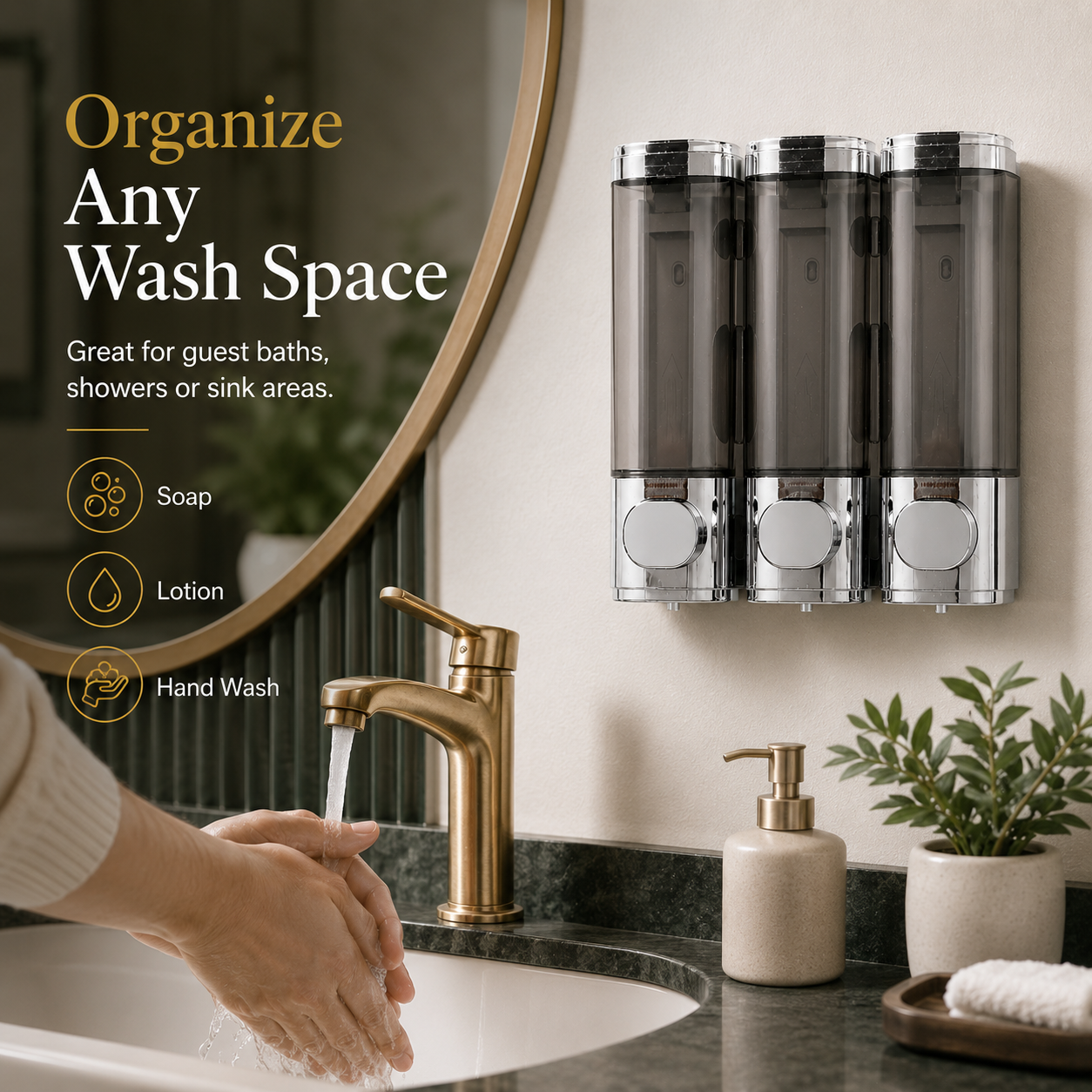 🔥Wall Mounted Soap Dispenser - Eliminates shower clutter, easy to refill