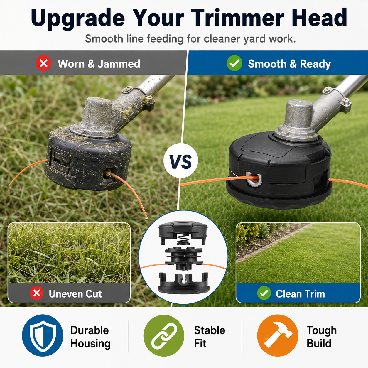🔥🛠️Power Tool String Trimmer Head Replacements - High-Compatibility Tool Accessories
