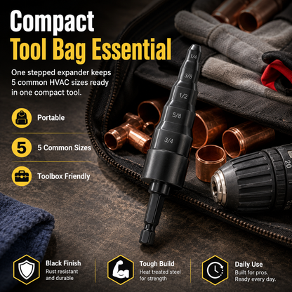 🔥🛠️5 in 1 HVAC Repair Tool, Copper Pipe Expander Drill Bit Kit for Air Conditioner