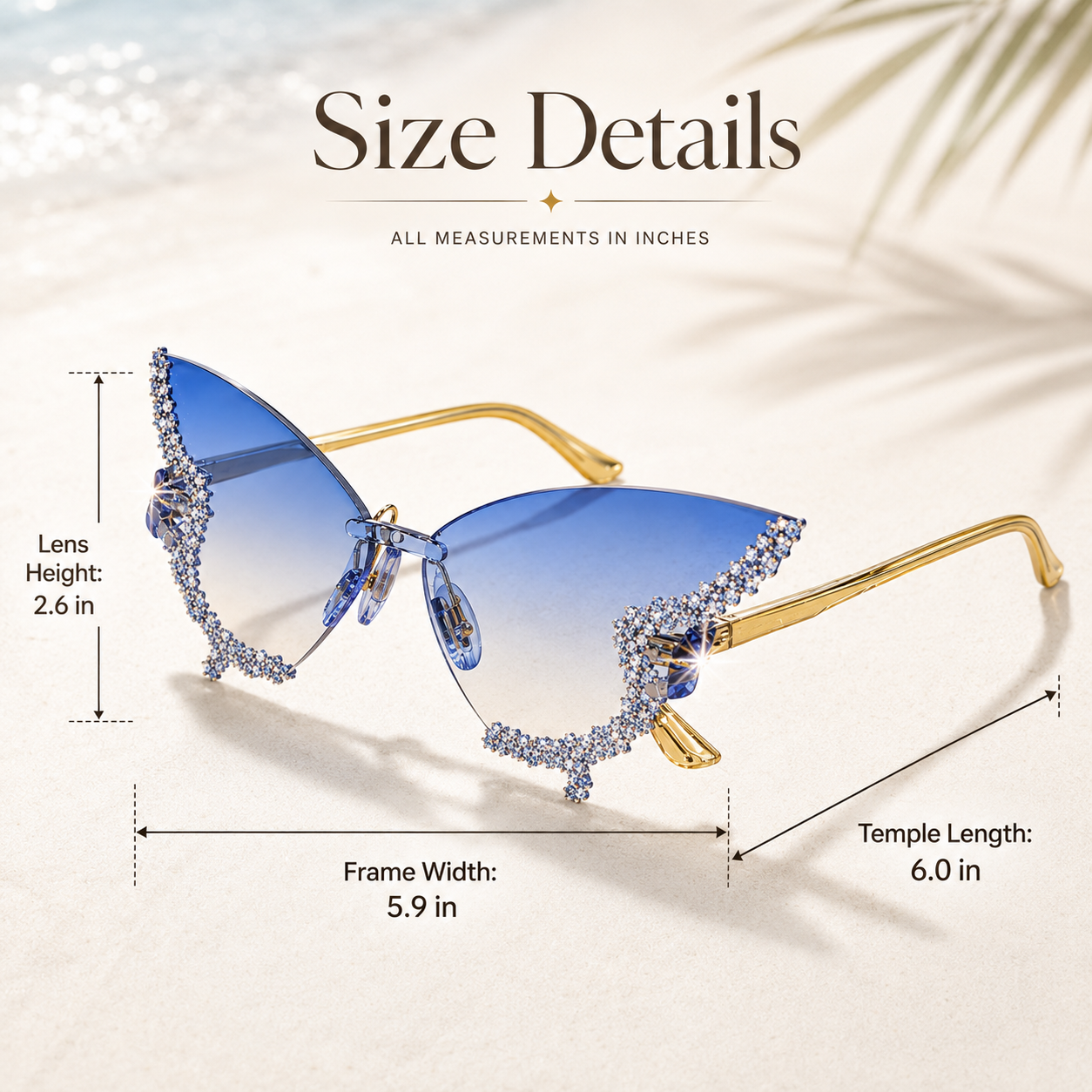 GlowButterfly™ Rimless Rhinestone Sunglasses