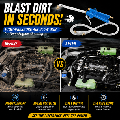 Heavy-Duty Pneumatic Air Blow Gun 💨 | Industrial Metal Air Cleaner for Engine & Tight Spaces
