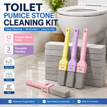 🔥 Hot Sale | 12 Pcs Toilet Pumice Stone Pumice Stone for Cleaning with 3 Handle