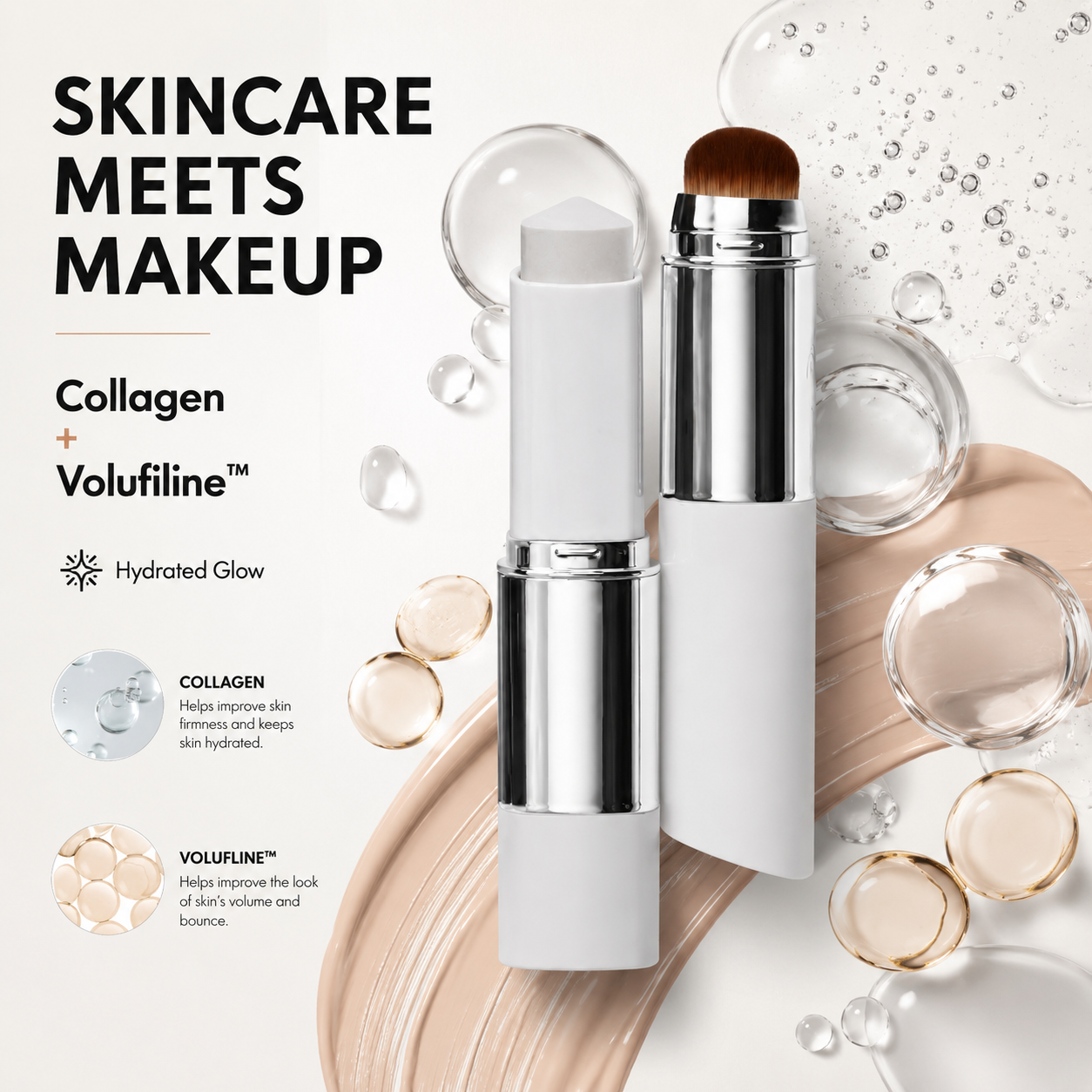 ✨ Bestseller Color-Changing Foundation – Collagen Capsules & Ultra-Fine Bristles 💖