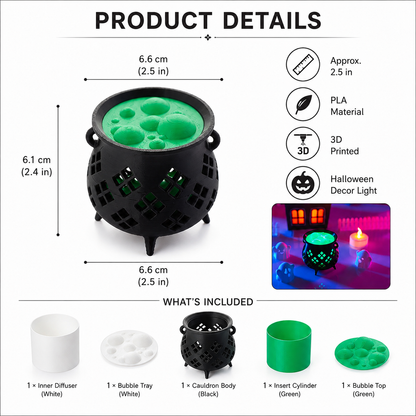 🎃Cute Witch's Cauldron Light | Halloween Lights | Candle Light