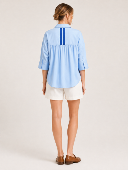 🔥Summer Sale | Women’s Oversized V-Neck Blouse – Loose Fit Half Sleeve Top