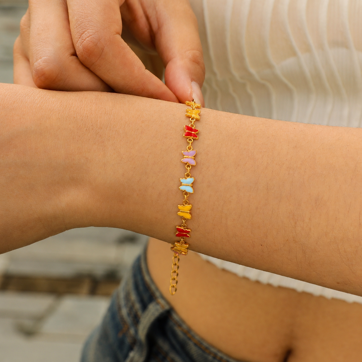 🔥Hot Sale | Cherry Heart Bracelet – Gold-Tone Versatile Fashion Jewelry