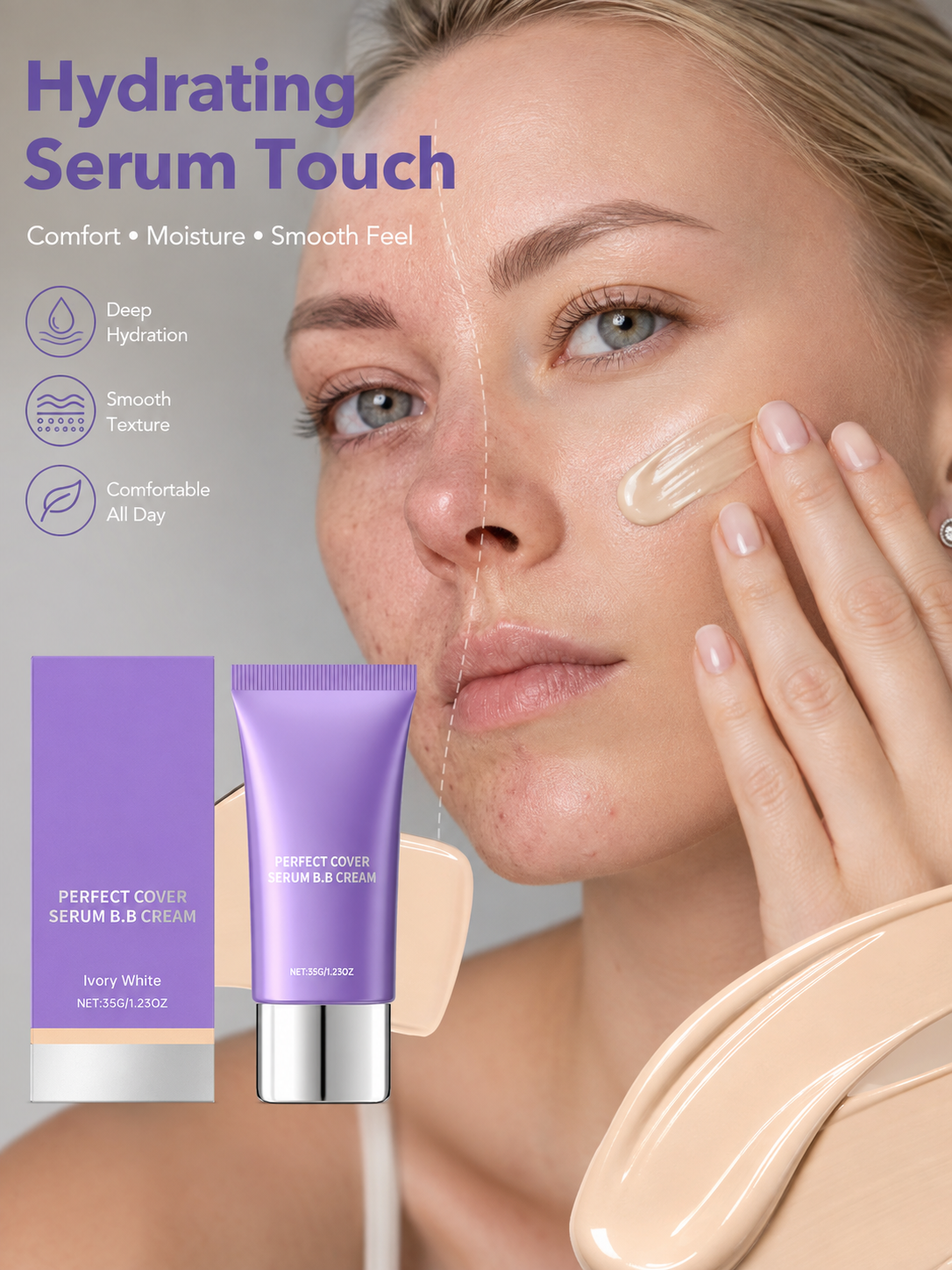 ✨ Hot Sale | Perfect Cover Serum BB Cream – Hydrating, Skin-Rejuvenating & Glass Skin Finish