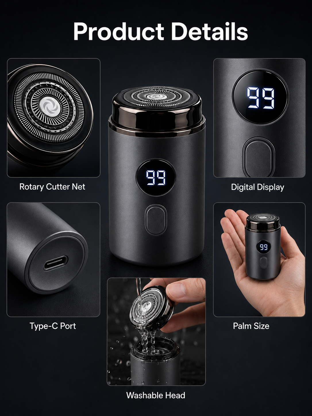 🔥 Hot Sale Mini Portable Electric Shaver for Men & Women – USB Rechargeable Waterproof Razor