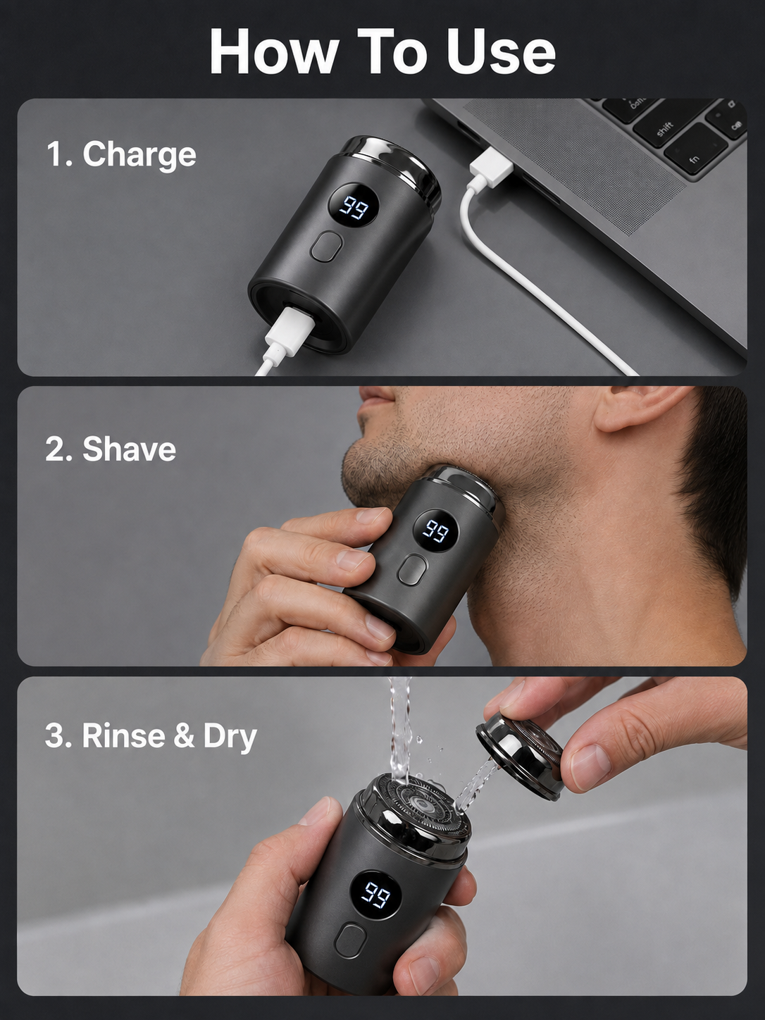🔥 Hot Sale Mini Portable Electric Shaver for Men & Women – USB Rechargeable Waterproof Razor