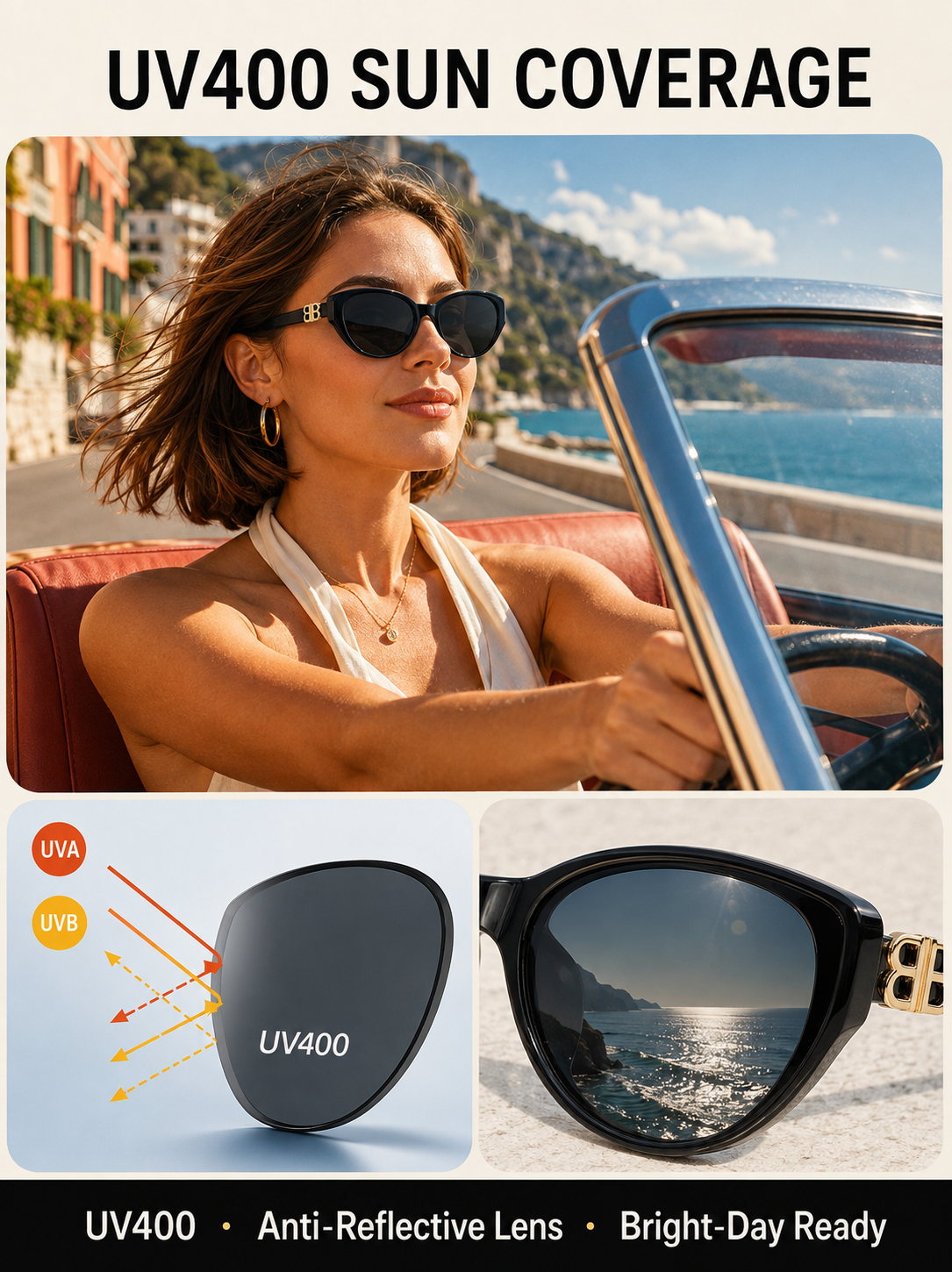 🔥 Summer Style Deal Modern Flat-Lens Cat-Eye Sunglasses