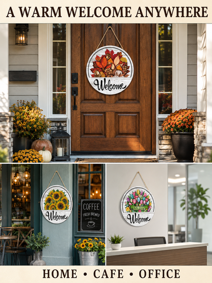 🍂 Cozy Home Sale Interchangeable Welcome Door Sign for Seasonal Farmhouse Decor