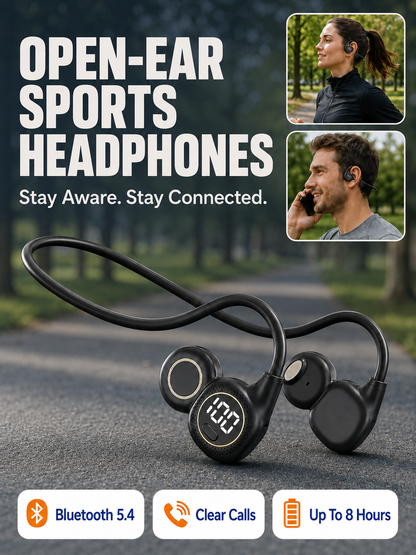 🔥 Hot Deal Open-Ear Neckband Bluetooth 6.0 Headphones – HiFi Stereo, ENC Calls & Sweatproof