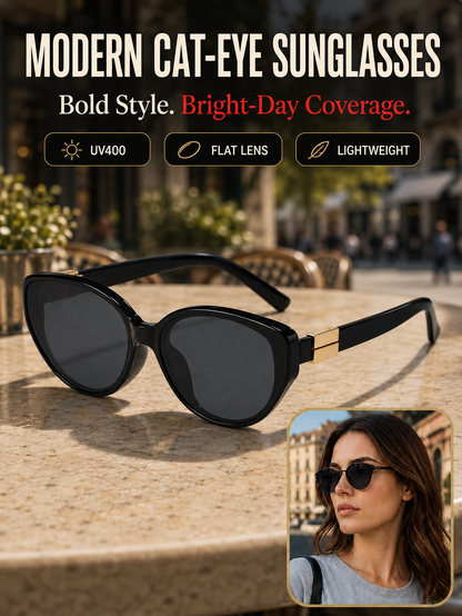 🔥 Summer Style Deal Modern Flat-Lens Cat-Eye Sunglasses