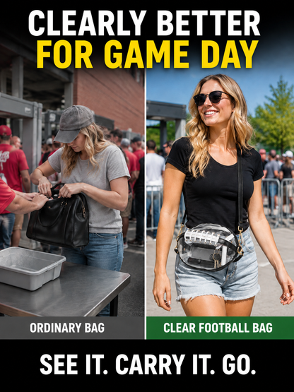 🏈 Game Day Favorite Clear Football Crossbody Bag with Adjustable Strap