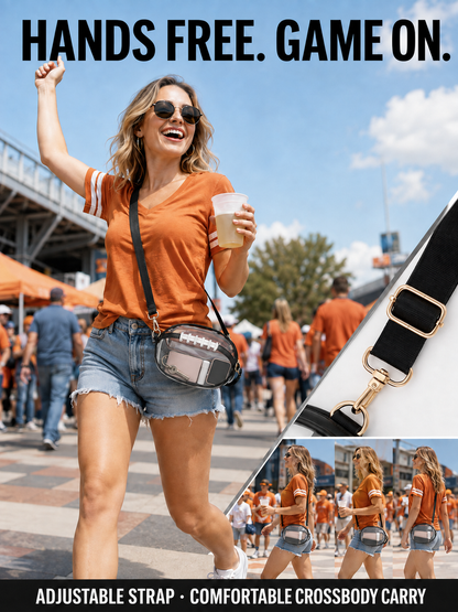🏈 Game Day Favorite Clear Football Crossbody Bag with Adjustable Strap