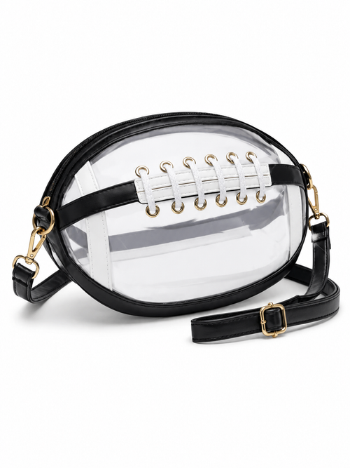 🏈 Game Day Favorite Clear Football Crossbody Bag with Adjustable Strap