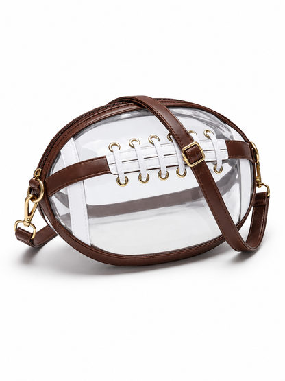 🏈 Game Day Favorite Clear Football Crossbody Bag with Adjustable Strap