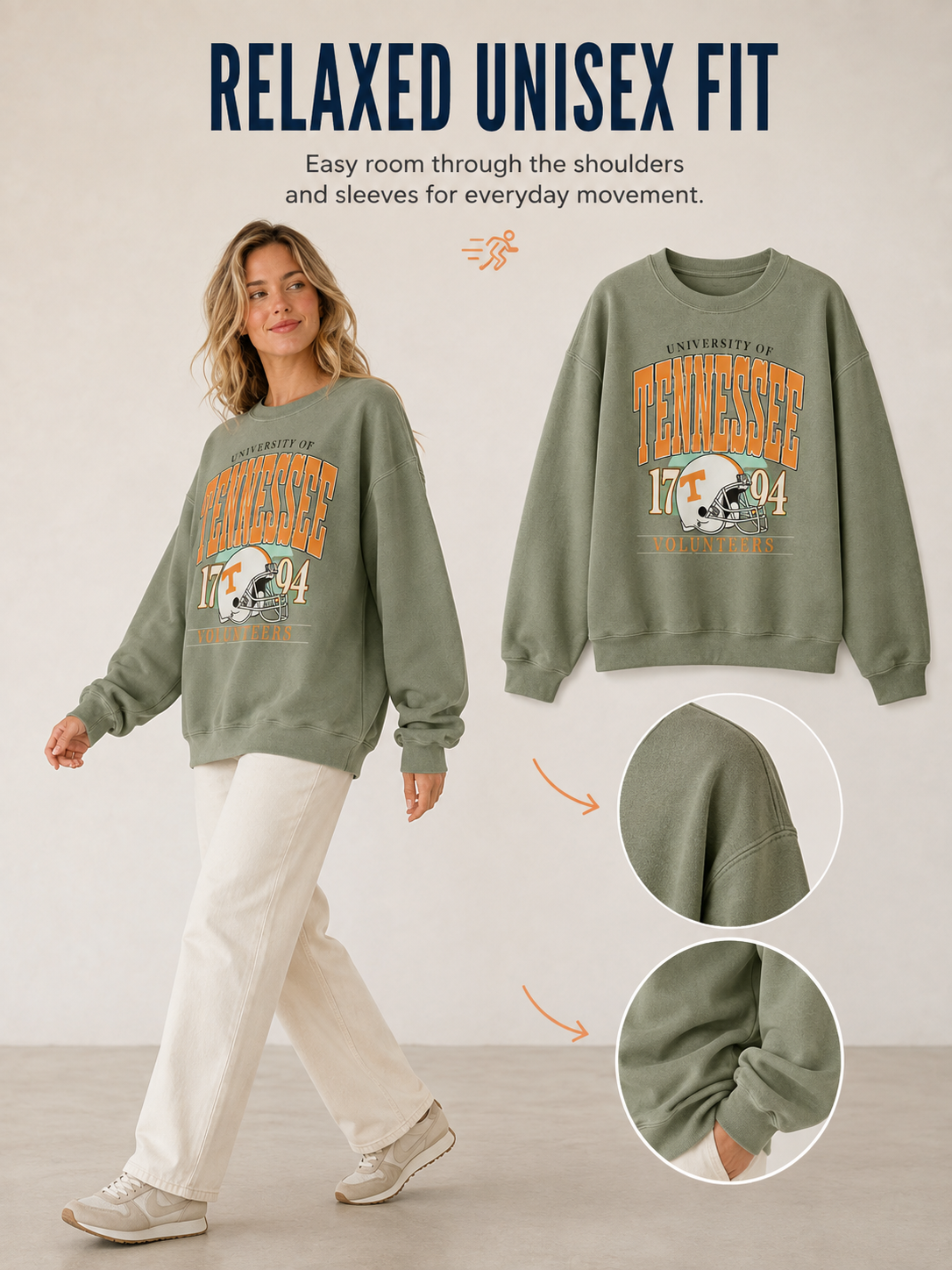 🔥 Retro Style Pick Unisex Vintage College Football Crewneck Sweatshirt