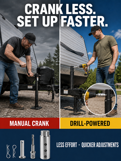 🔧 Hot Pick Heavy-Duty Trailer Jack Drill Adapter for RV & Trailer Use