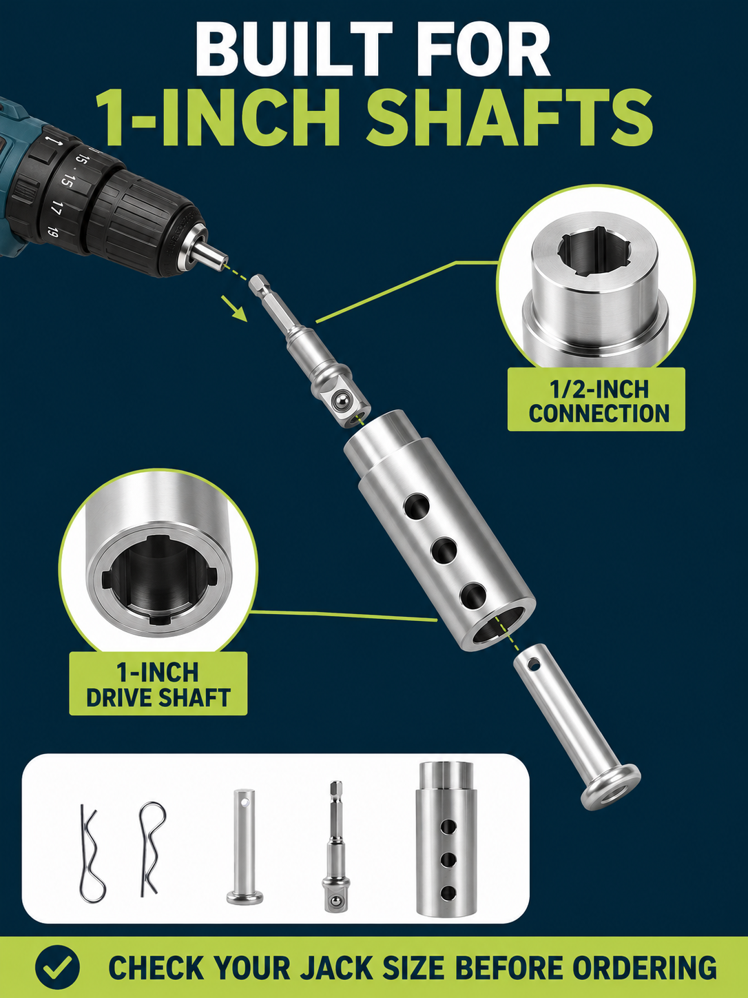🔧 Hot Pick Heavy-Duty Trailer Jack Drill Adapter for RV & Trailer Use