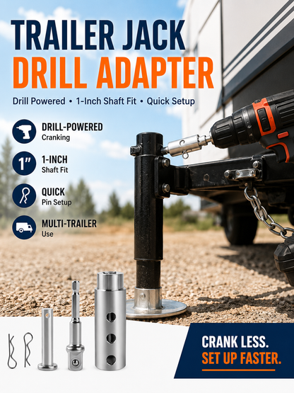 🔧 Hot Pick Heavy-Duty Trailer Jack Drill Adapter for RV & Trailer Use