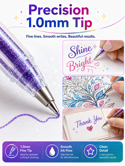 ✨ Sparkle Deal Vibrant Glitter Gel Pens for Coloring, Drawing & Creative Fun