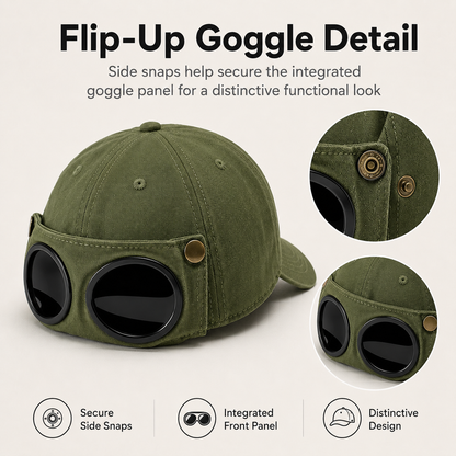 🧢 Korean-Style Pilot Cap – Curved Visor, Glasses-Ready