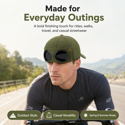 🧢 Korean-Style Pilot Cap – Curved Visor, Glasses-Ready