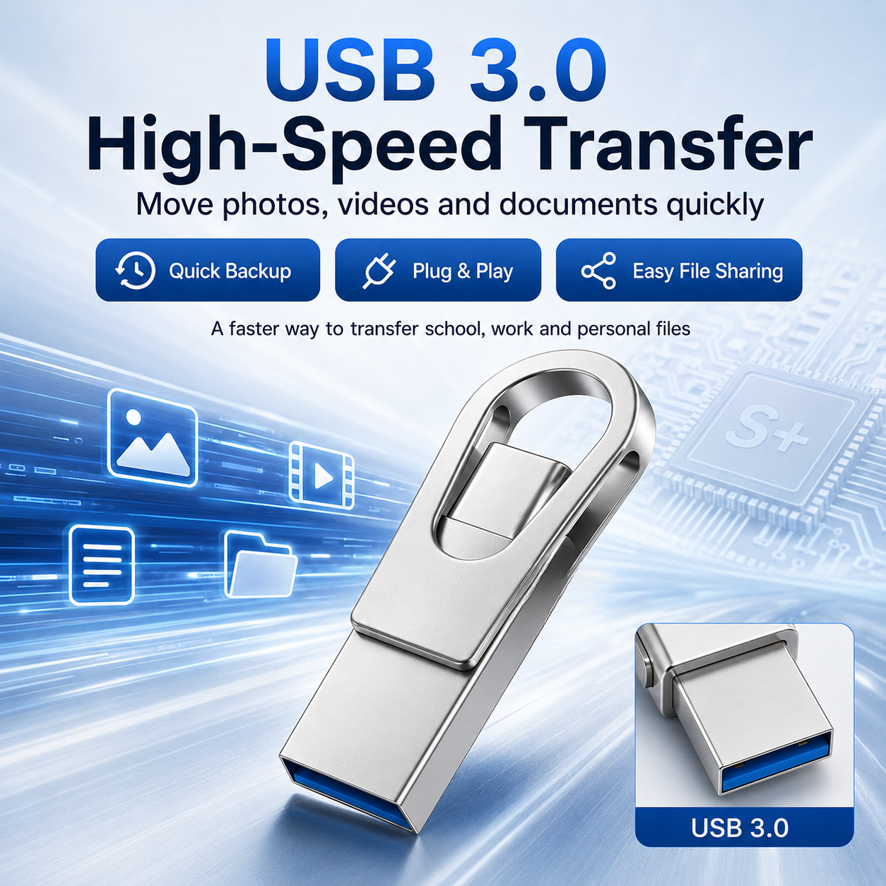 ⚡ 2026 3-in-1 USB C Pendrive – High-Speed Memory for Students & Office