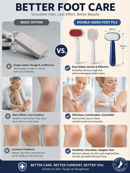 💧 Self-Care Essential Dual-Sided Foot Callus Remover with Replaceable Stainless Steel Blade