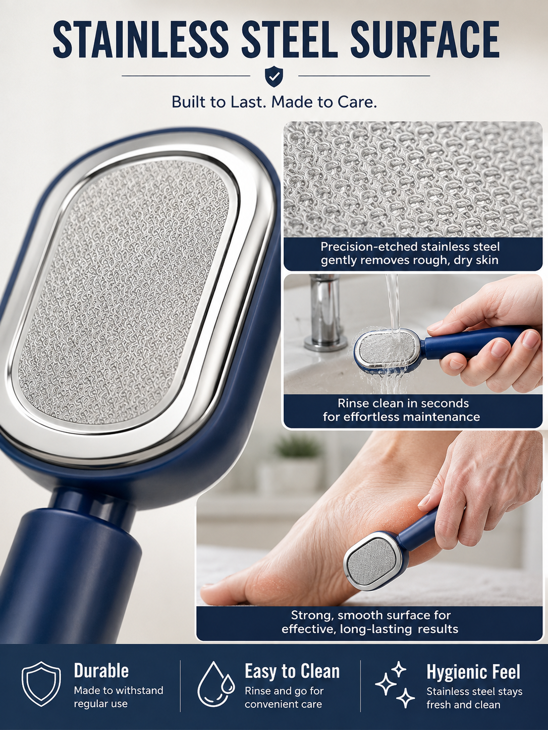 💧 Self-Care Essential Dual-Sided Foot Callus Remover with Replaceable Stainless Steel Blade