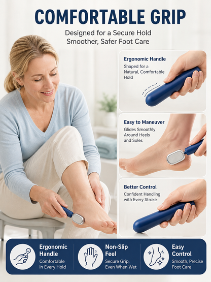 💧 Self-Care Essential Dual-Sided Foot Callus Remover with Replaceable Stainless Steel Blade