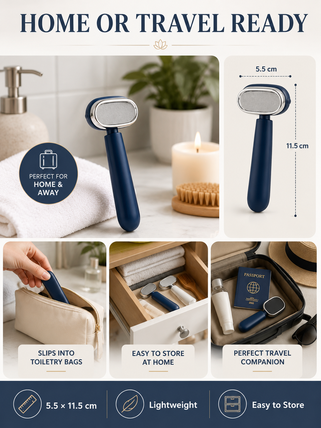 💧 Self-Care Essential Dual-Sided Foot Callus Remover with Replaceable Stainless Steel Blade