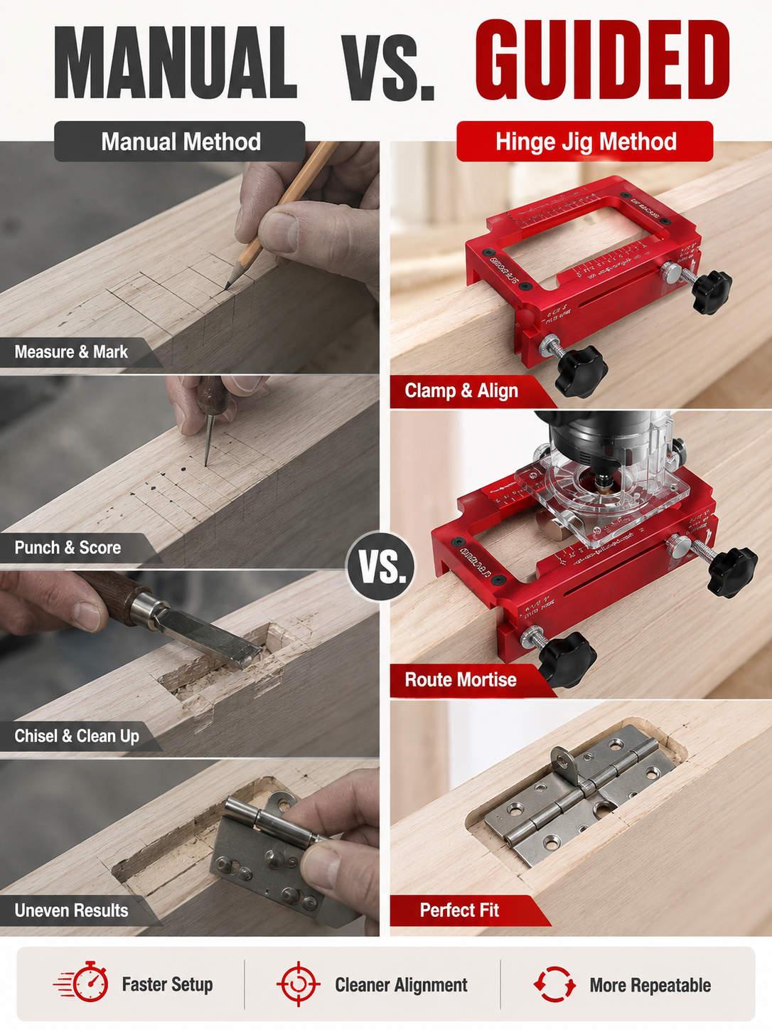 🔨 Workshop Essential Adjustable Door Hinge Jig for Precise Mortising