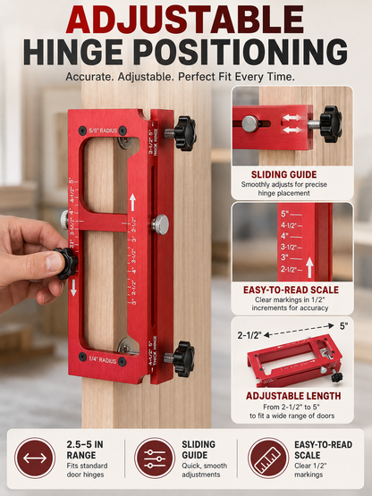 🔨 Workshop Essential Adjustable Door Hinge Jig for Precise Mortising