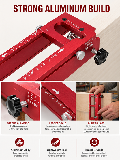 🔨 Workshop Essential Adjustable Door Hinge Jig for Precise Mortising