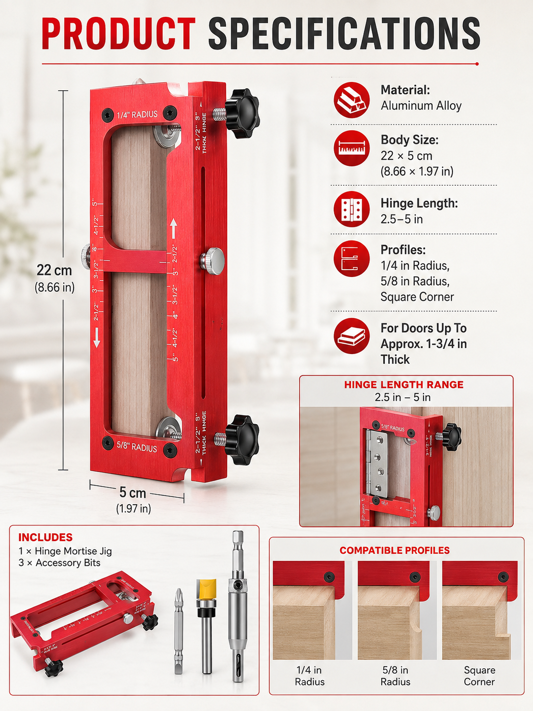 🔨 Workshop Essential Adjustable Door Hinge Jig for Precise Mortising