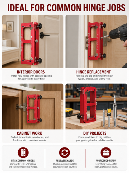 🔨 Workshop Essential Adjustable Door Hinge Jig for Precise Mortising