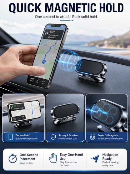 🚗 Driving Essential Magnetic Car Phone Holder with 360° Adjustable Mount
