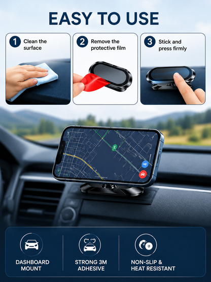 🚗 Driving Essential Magnetic Car Phone Holder with 360° Adjustable Mount