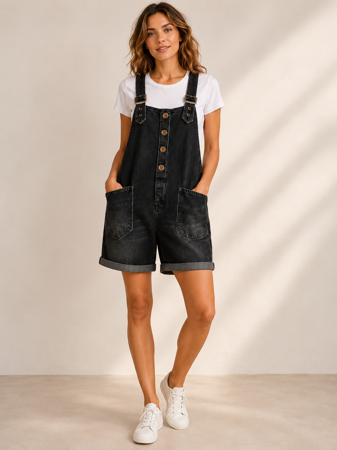 Women’s Vintage Wide-Leg Denim Overalls